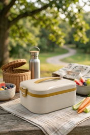 Hermia Caja de almuerzo de acero inoxidable Mostaza 650 ml